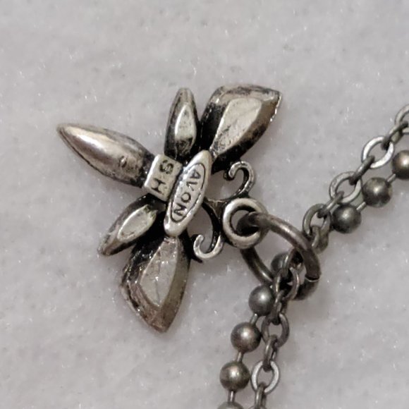 Avon pewter toned double chain necklace with butterfly, ladybut and dragonfly. - Picture 5 of 6